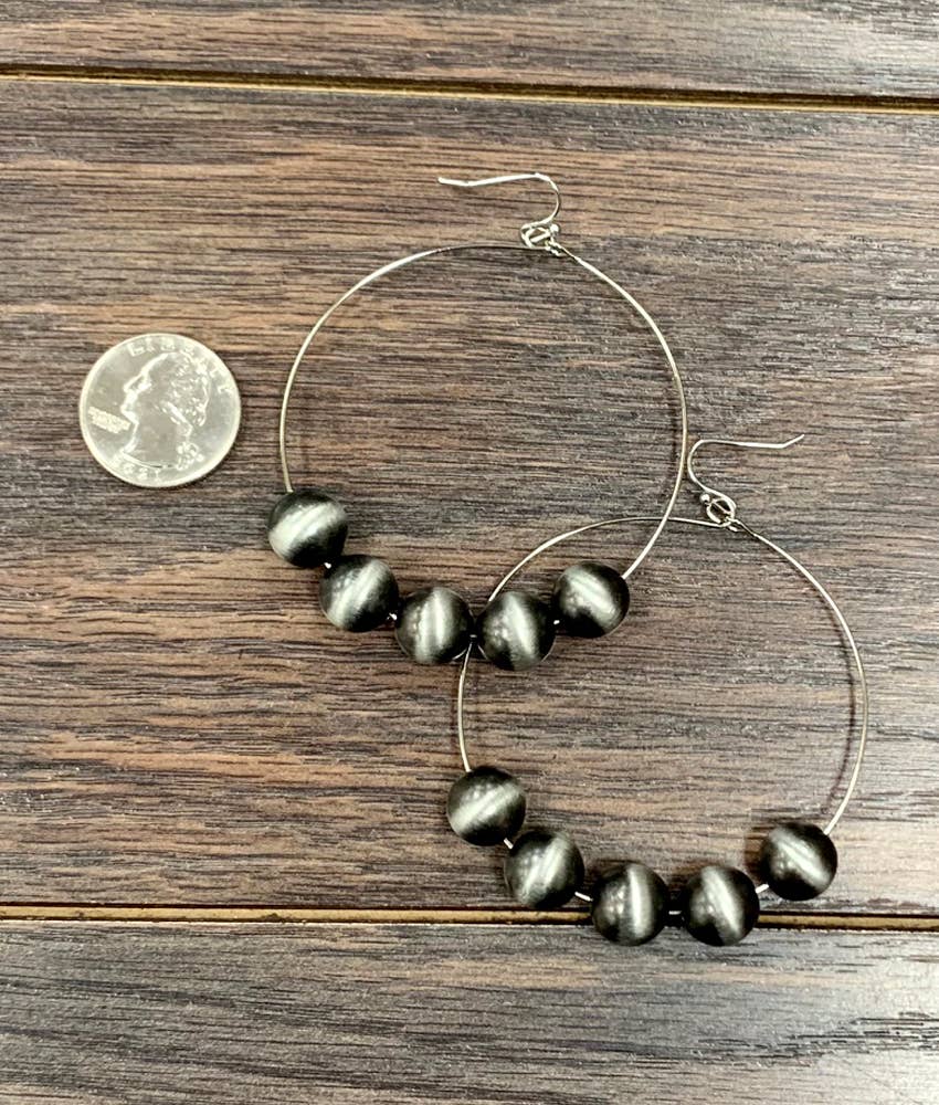 12mm Navajo Bead Hoop Earrings