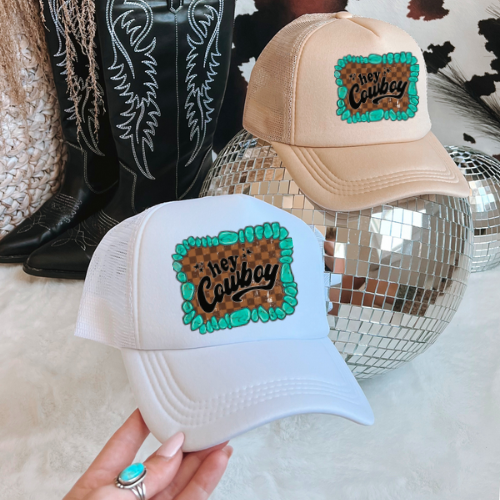 Hey cowboy western trucker hat