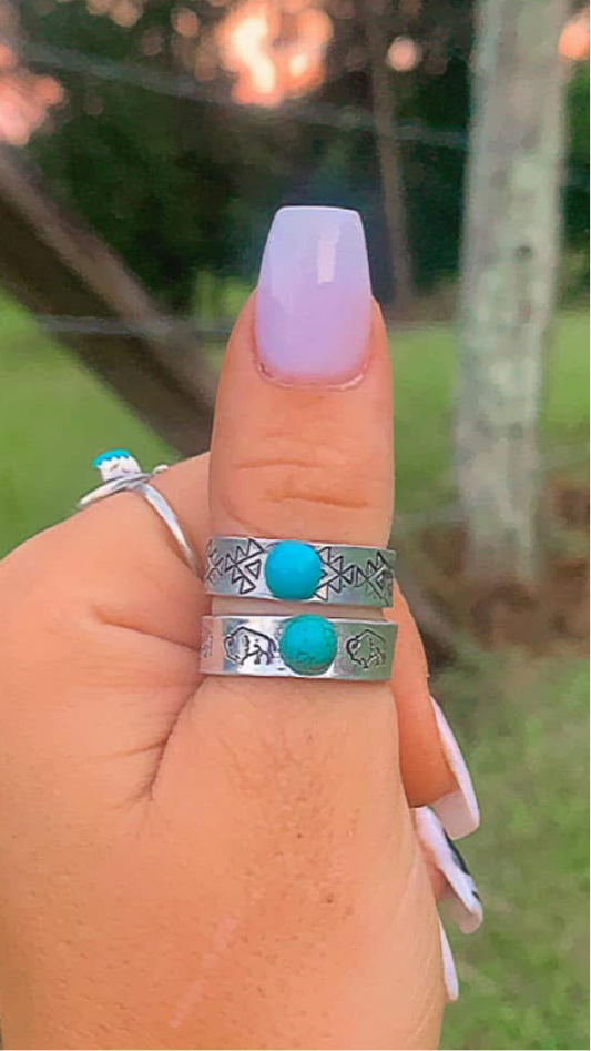 The little Aztec stamped  ring