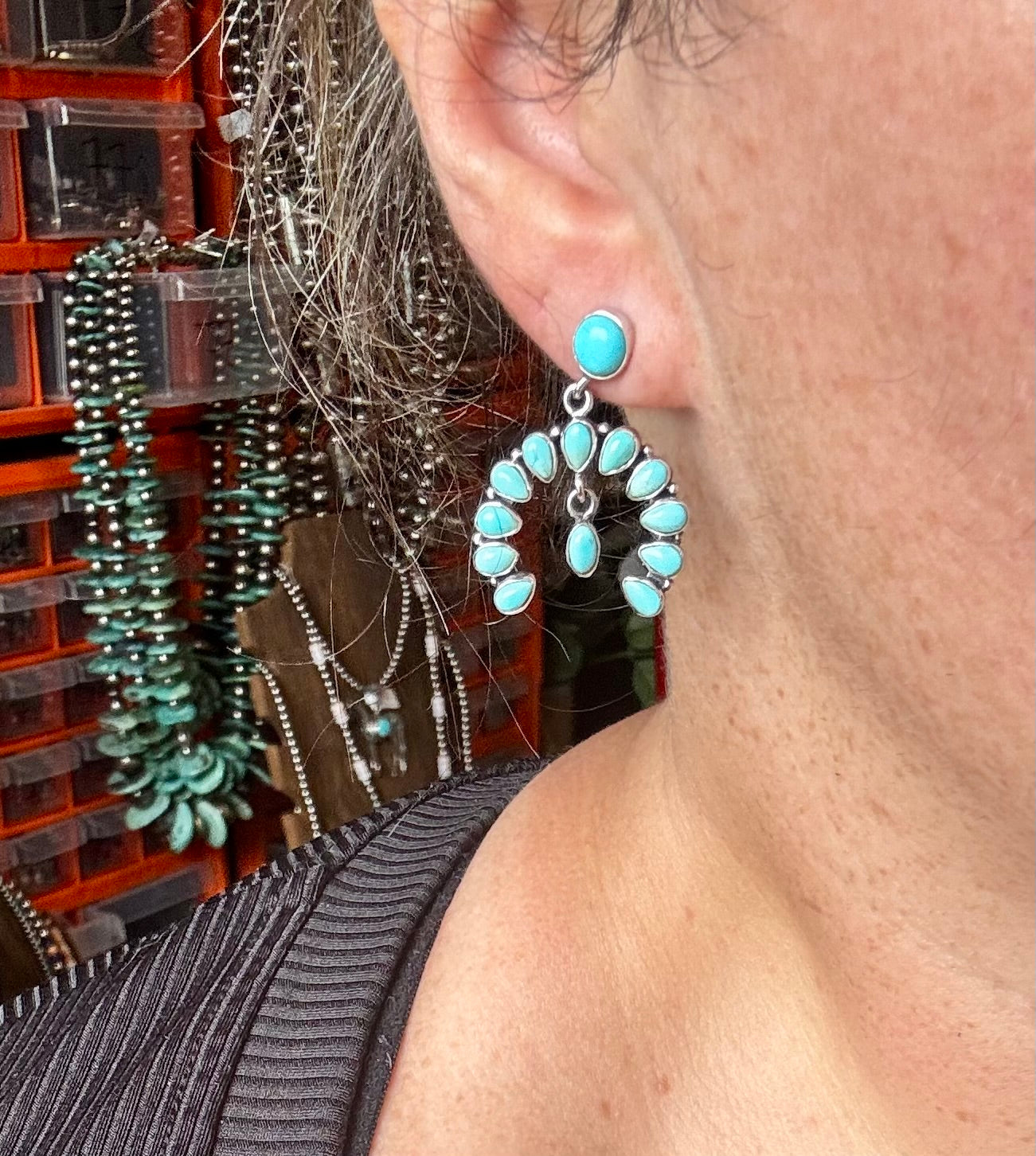 Dangle Earrings – USA Made with Kingman Turquoise & Sterling Silver