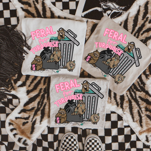 Feral for Turquoise  sublimation T-shirt