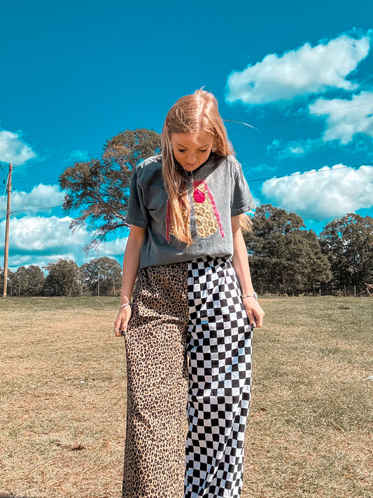 The mix print - boxer pants
