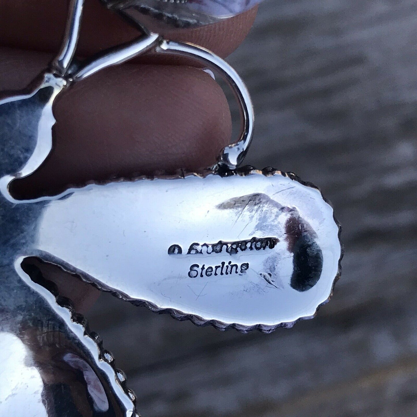 Beautiful Navajo Sterling Silver Multi Stone Dragonfly Pendant Paul Livingston