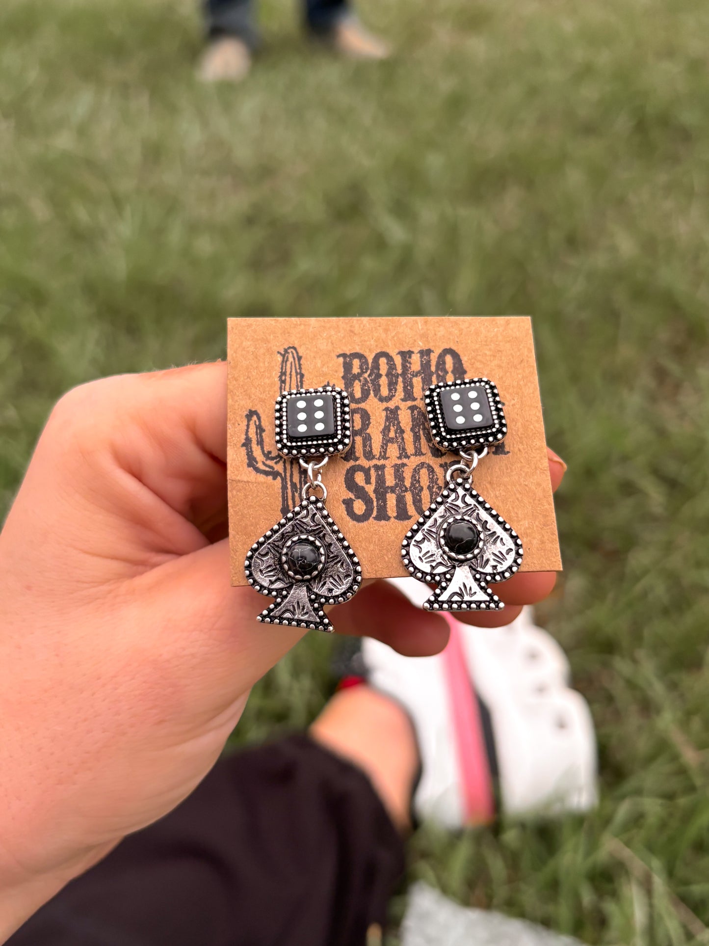Black gambler earrings