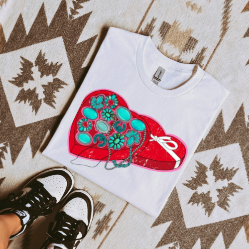 Box of turquoise sublimation T-shirt