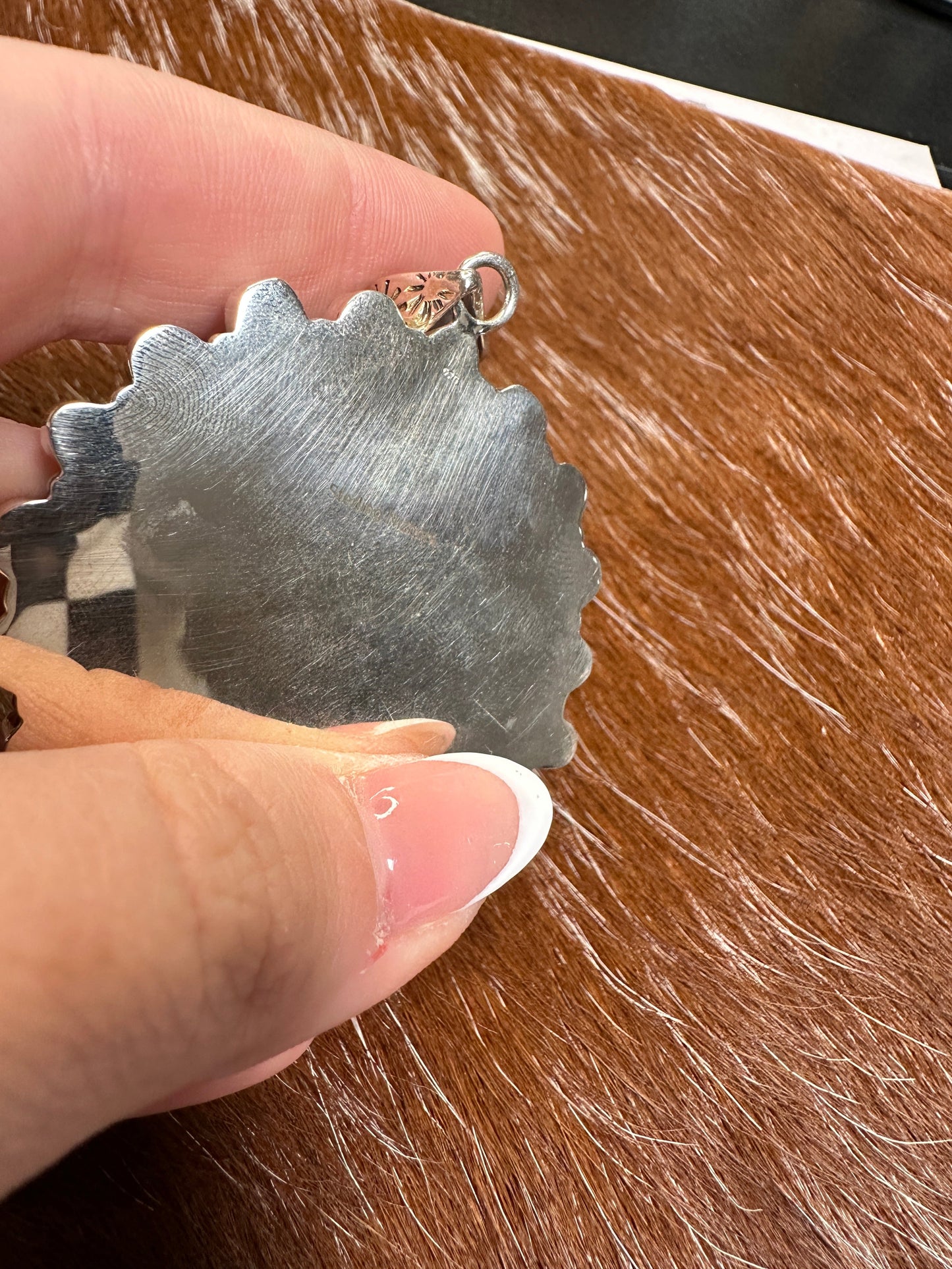 Beautiful Handmade Sterling Silver, Coral & Sonoran Mountain Turquoise Heart Pendant style 2