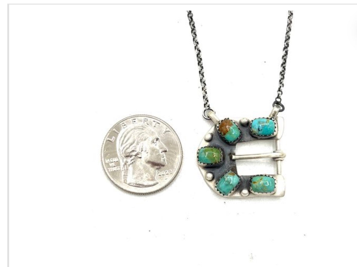 Authentic belt buckle necklace