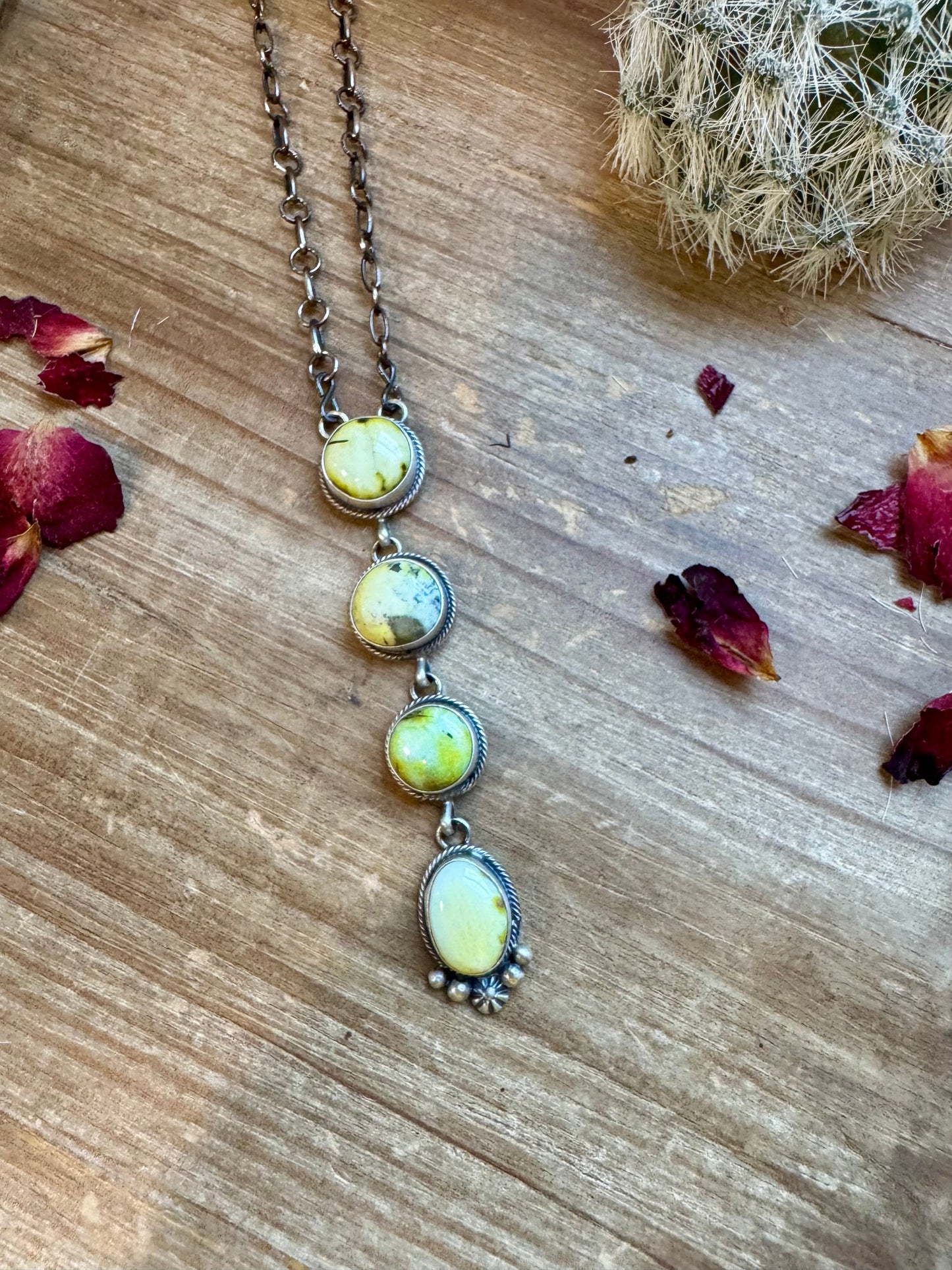 4 Stones Palomino turquoise necklace lariat II