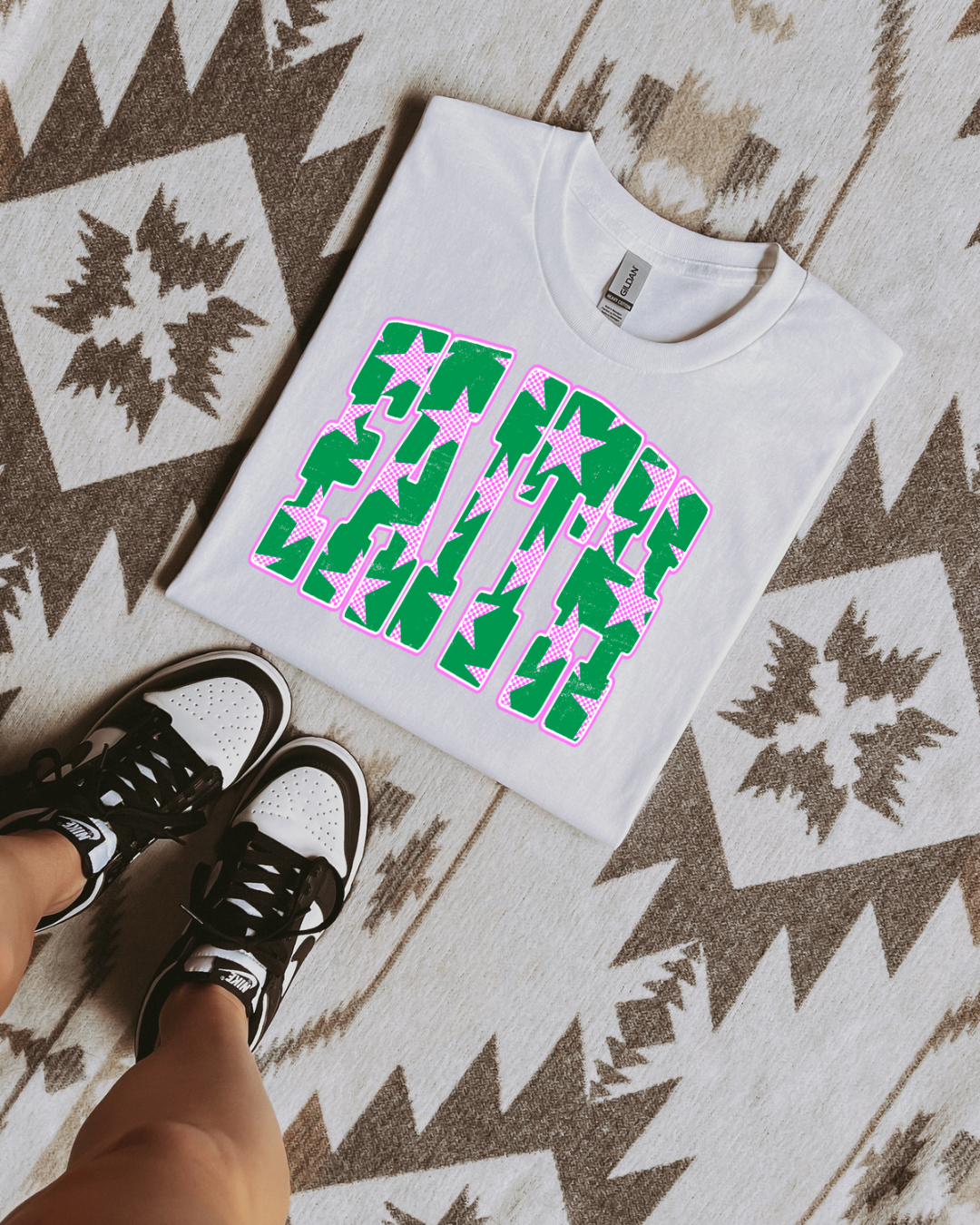 Mix print faith sublimation T-shirt