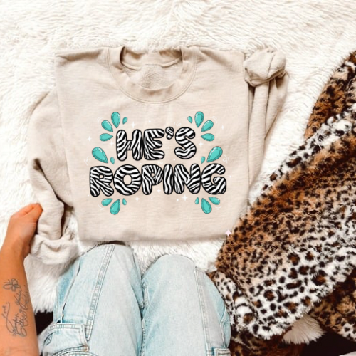 He’s roping - zebra print sweatshirt