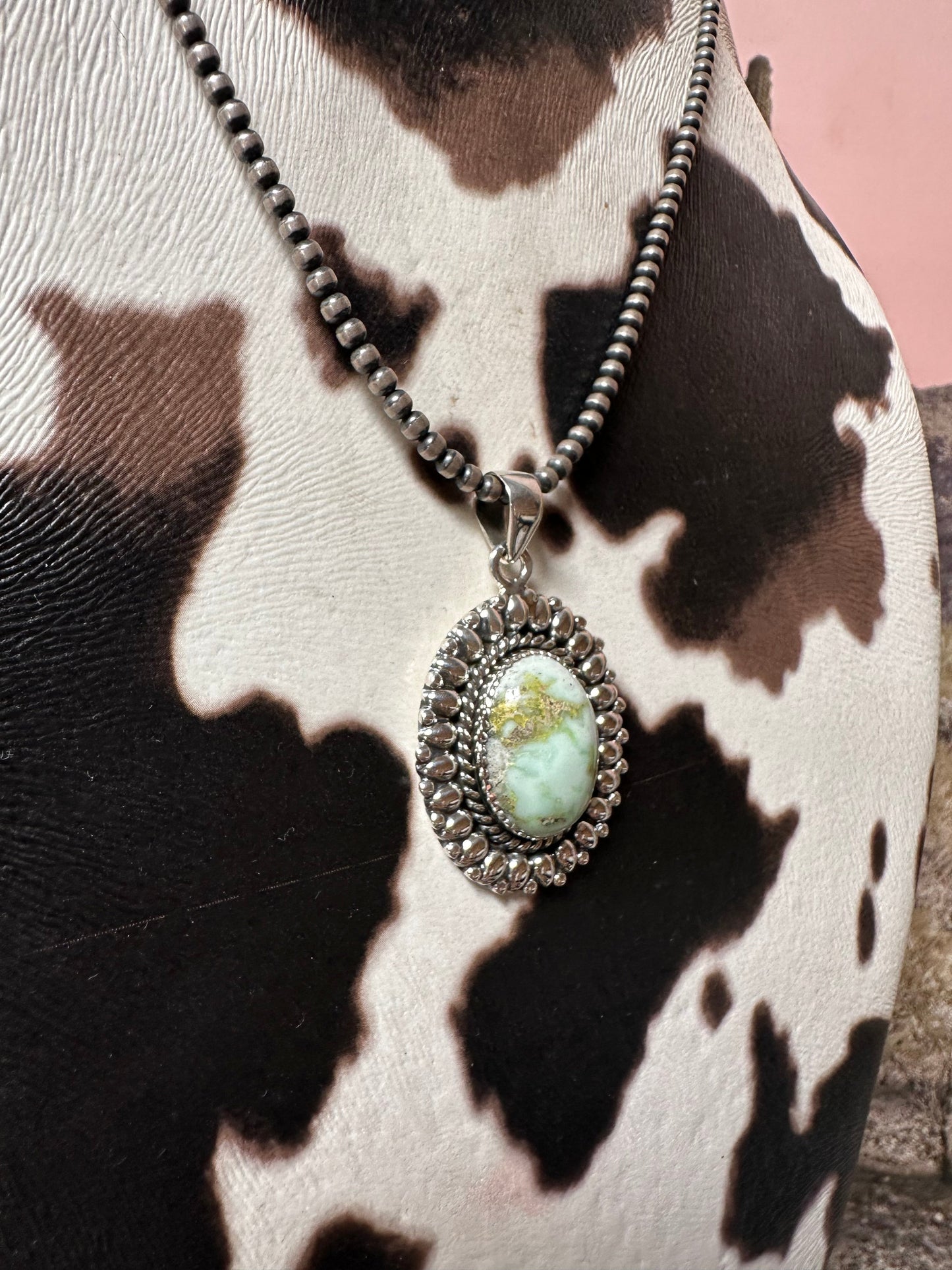 Beautiful Handmade Sterling Silver & Palomino Turquoise Pendant