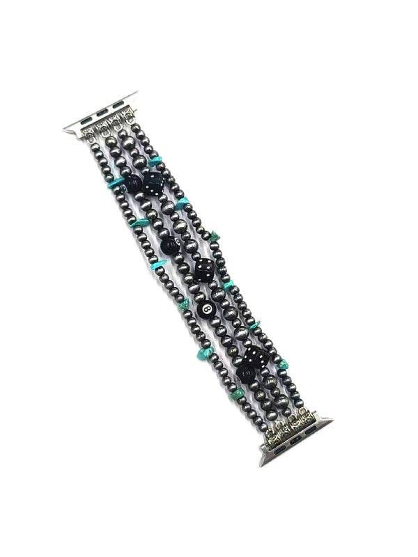 Western Multi Layered 8 Ball Navajo Pearl Apple Watch Band