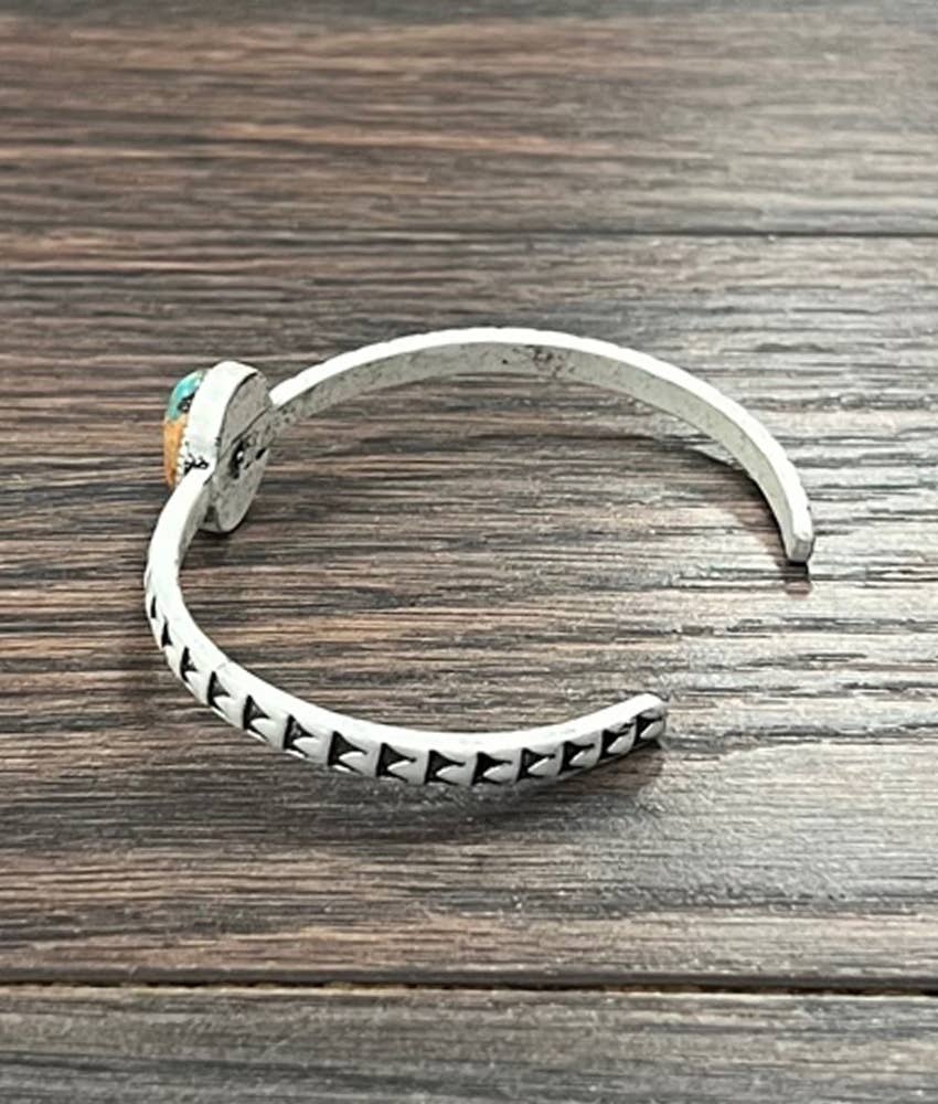 Oval Gemstone Cuff Bracelet