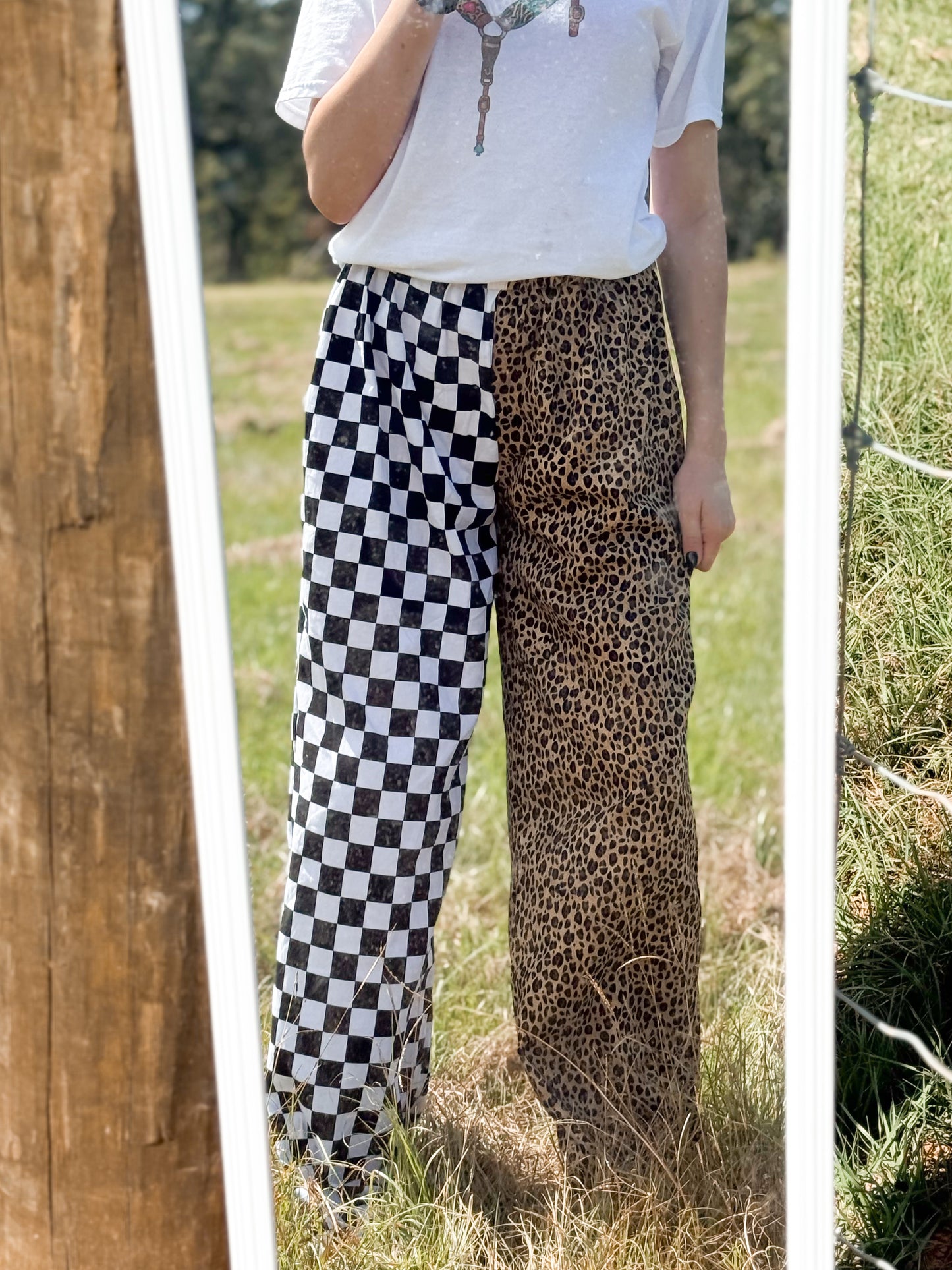 The mix print - boxer pants