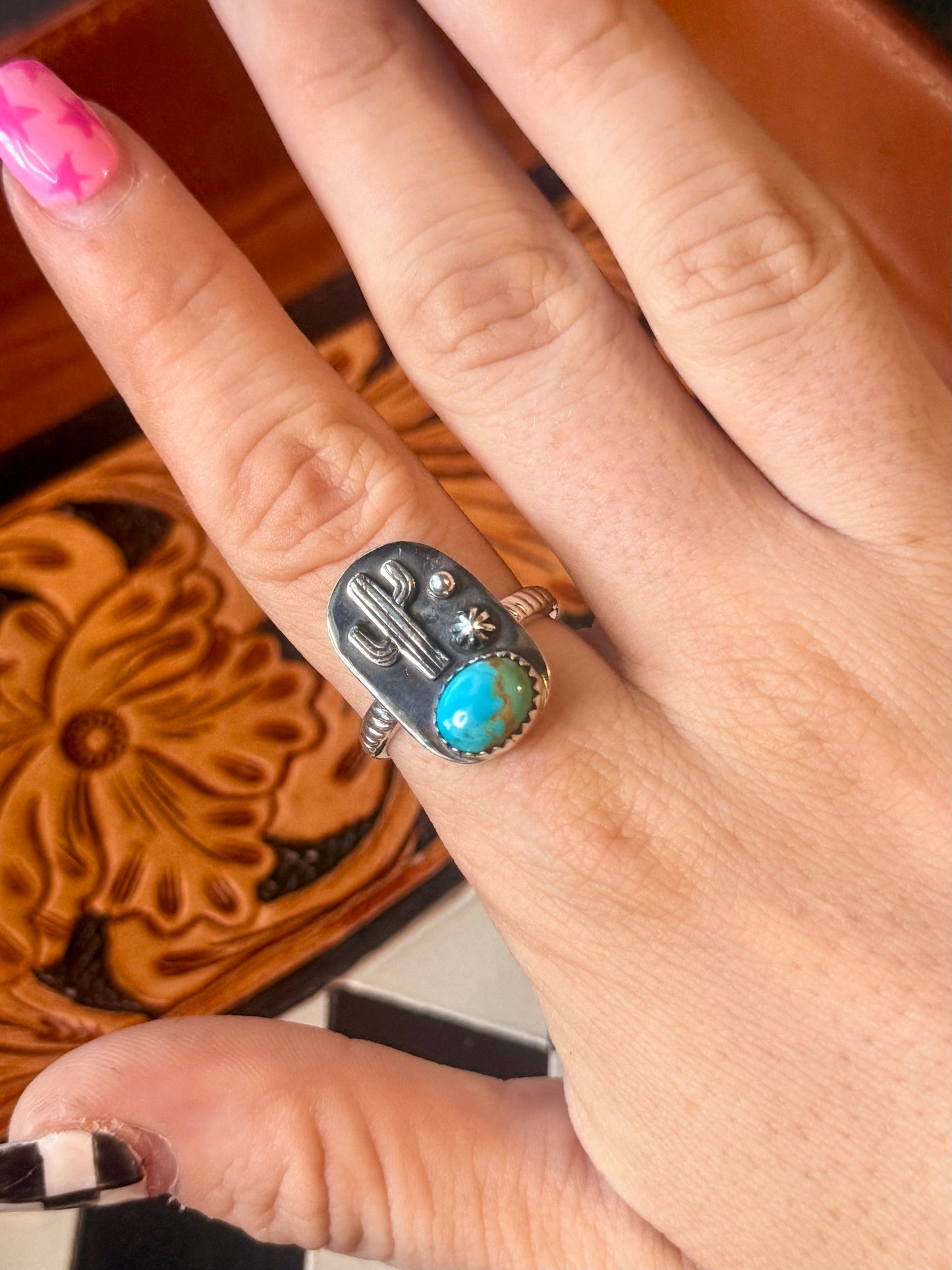 Kingman cactus ring - adjustable