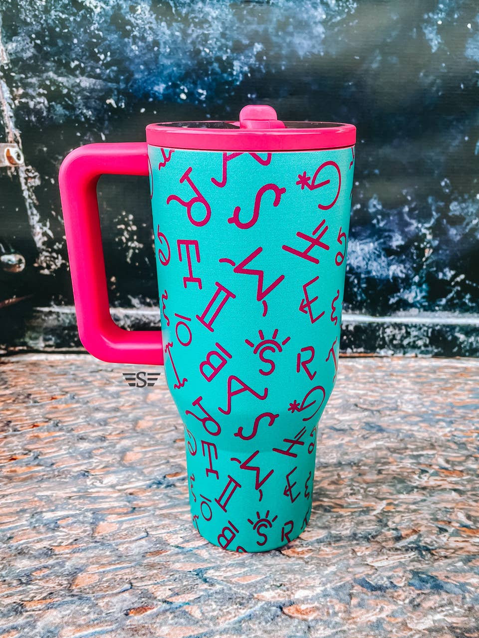 Branded Teal/Pink 32oz Flip Top WashEasy™ Lid Tumbler