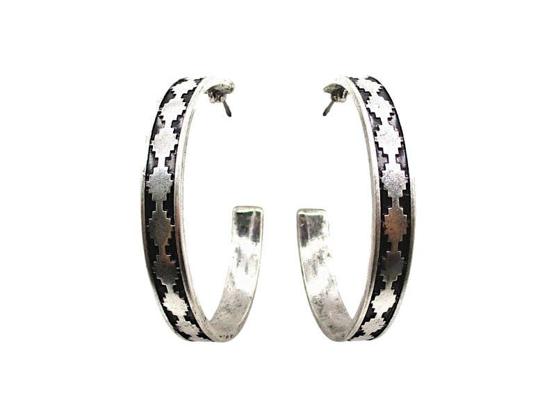Western Large Hoop Earrings: Default