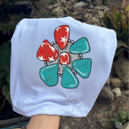 Fourth of July stone sublimation T-shirt