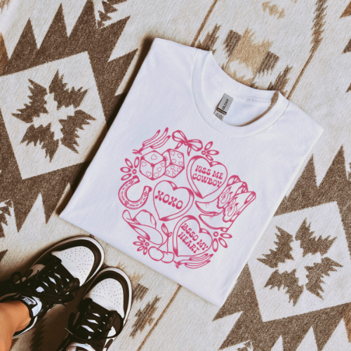 Valentine’s day cowboy collage sublimation T-shirt