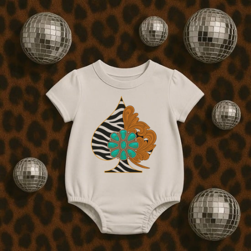 The safari spade -Western COWKID bubble baby bubble onesie