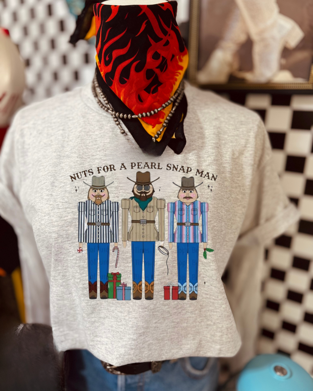 Nuts for a pearl snap man sublimation T-shirt