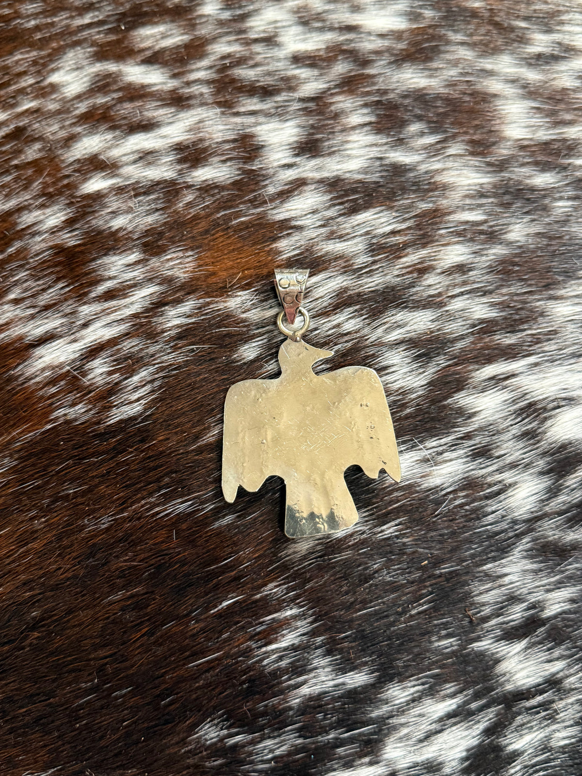 Thunderbird German silver pendant