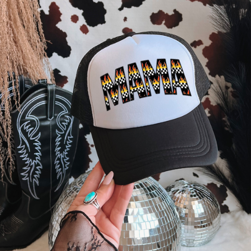 Mama rad print western trucker hat