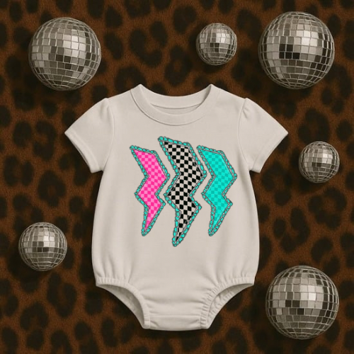 The trio bolt-Western COWKID bubble baby bubble onesie
