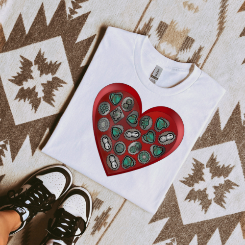 Chocolate + turquoise sublimation T-shirt