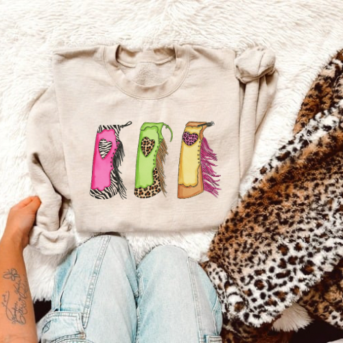 Mix print animal print sweatshirt