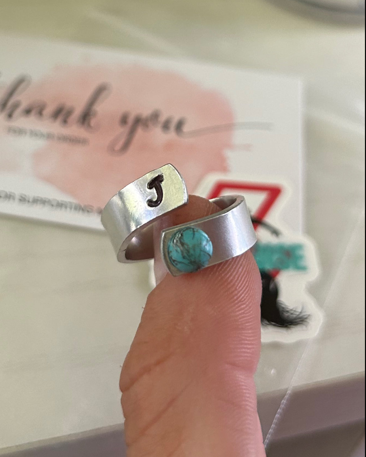 Initial stamped wrap ring