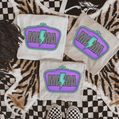 Mama checkered bolt tee sublimation T-shirt