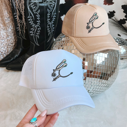 Silver spur western trucker hat