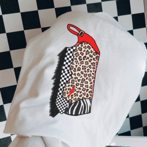 Mixed print chaps sublimation T-shirt