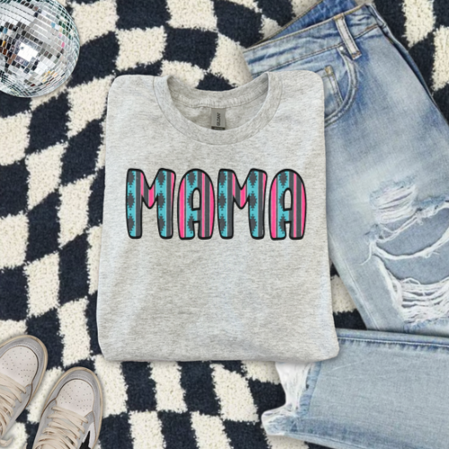 Mama pastel aztec sublimation T-shirt