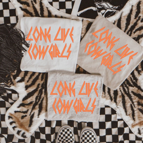 Long live cowgirls orange sublimation T-shirt