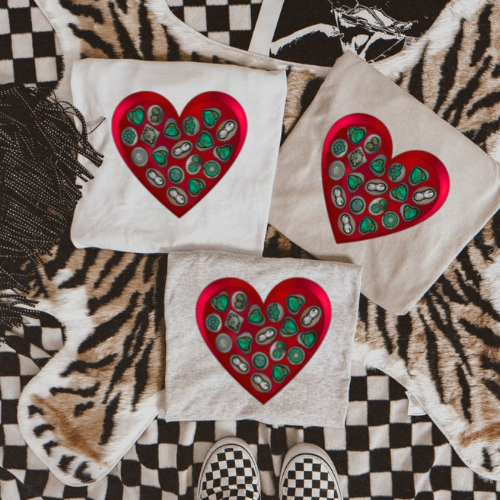 Turquoise hearts sublimation T-shirt