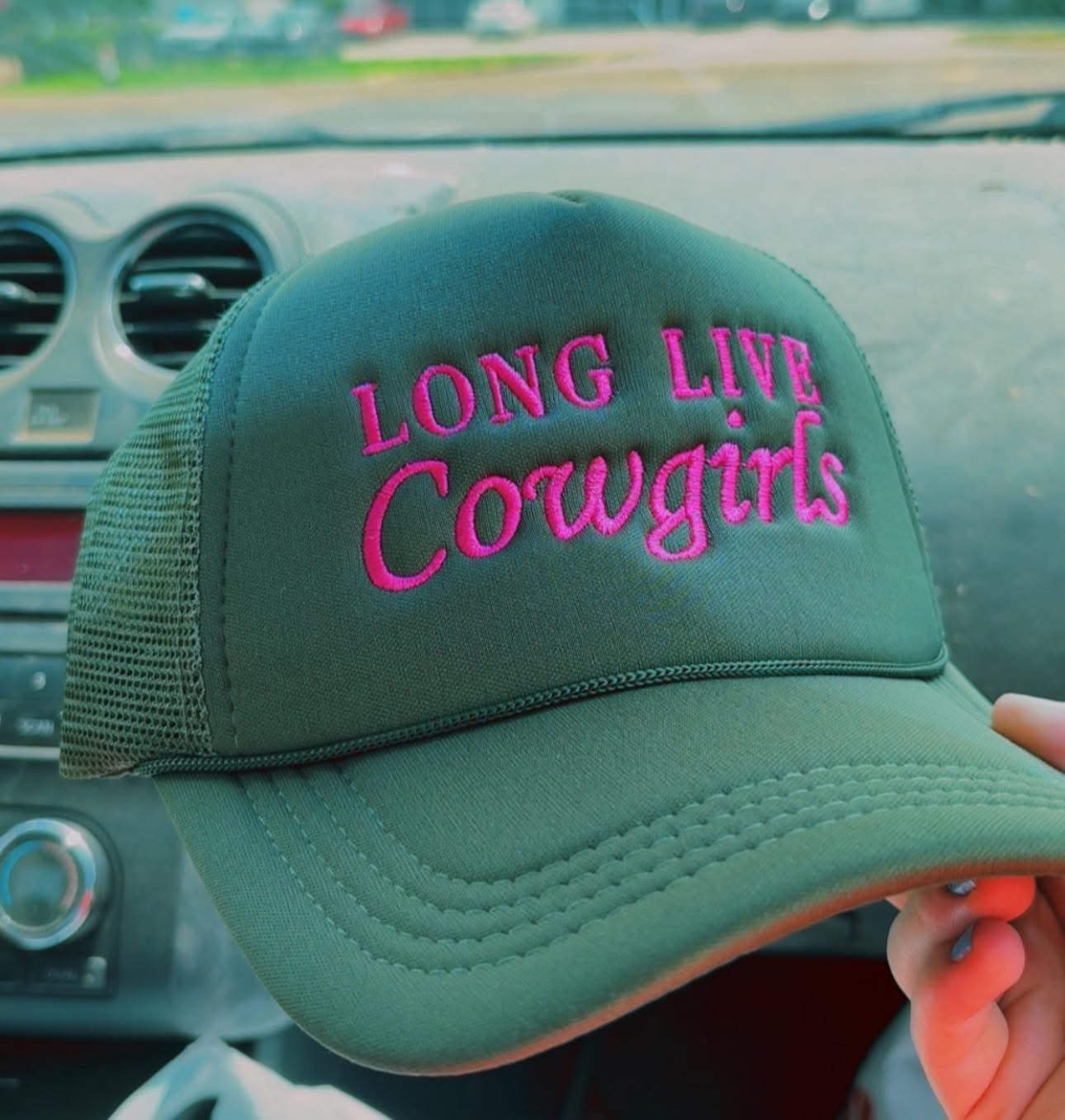 Long live cowgirls embroidered trucker hat