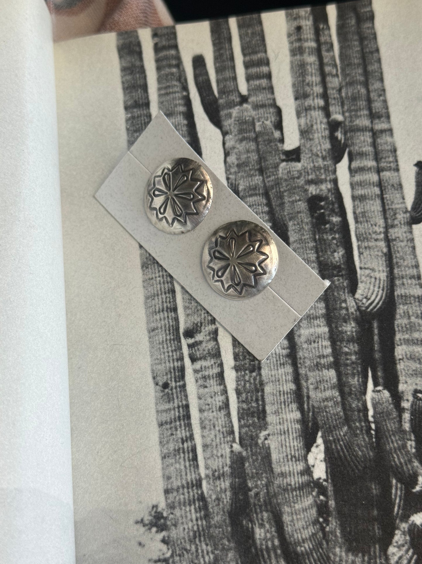 Stamped stud earrings