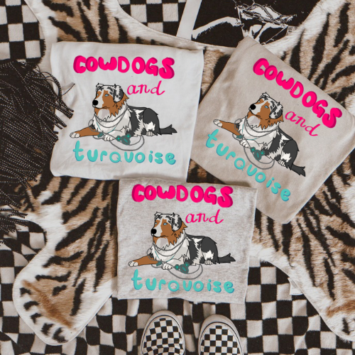 Cowdogs + Turquoise aussie  sublimation T-shirt