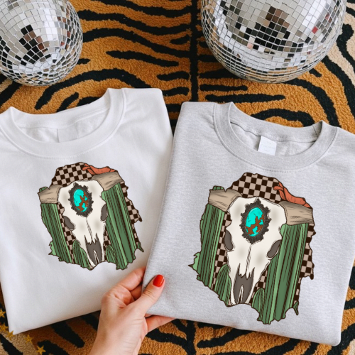 Checkered steerhead sublimation T-shirt