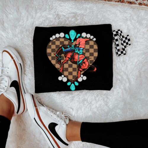 Bucking hearts tee shirt