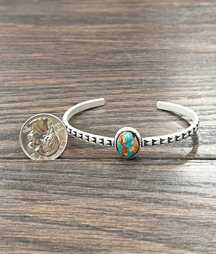 Oval Gemstone Cuff Bracelet