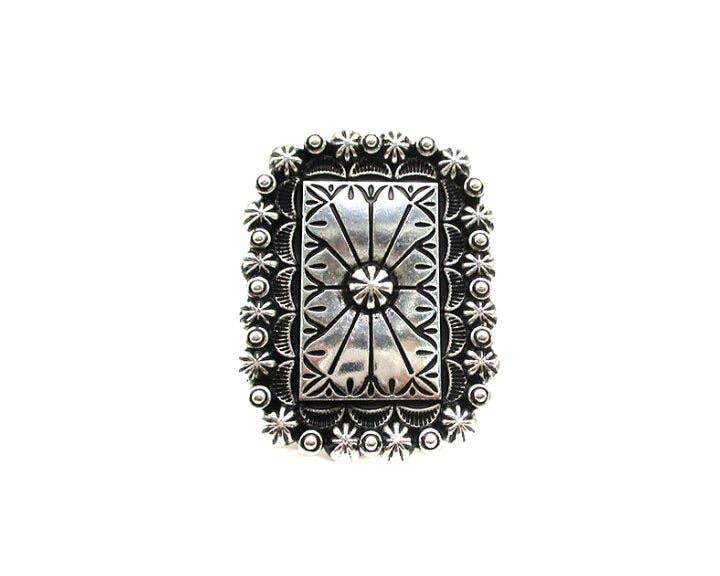 Western Rectangle Concho Cuff Ring