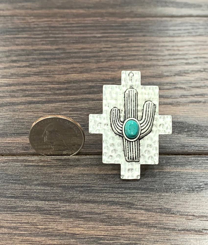 Brass Band, Cactus Turquoise Adjustable Ring