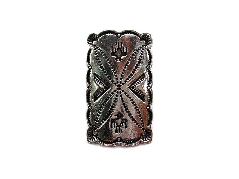 Western Thunderbird Rectangle Concho Cuff Ring: Default