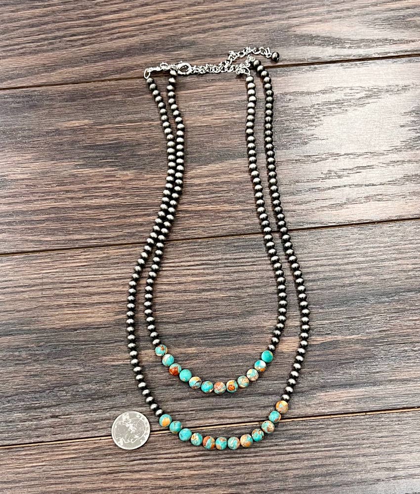 Handmade 24" 2-strand Gemstone Necklace