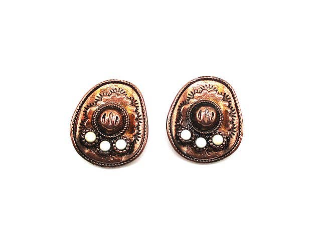 Western Cowboy Hat Post Earring: White