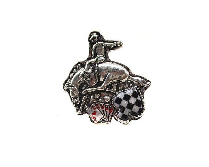 Western Horse Riding Checker Cuff Ring