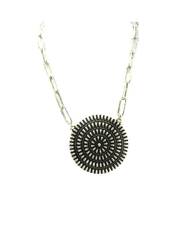 Western Round Concho Necklace